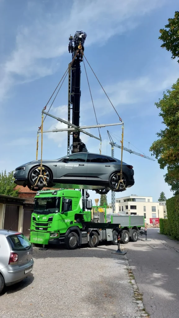 Aufbau per Kran